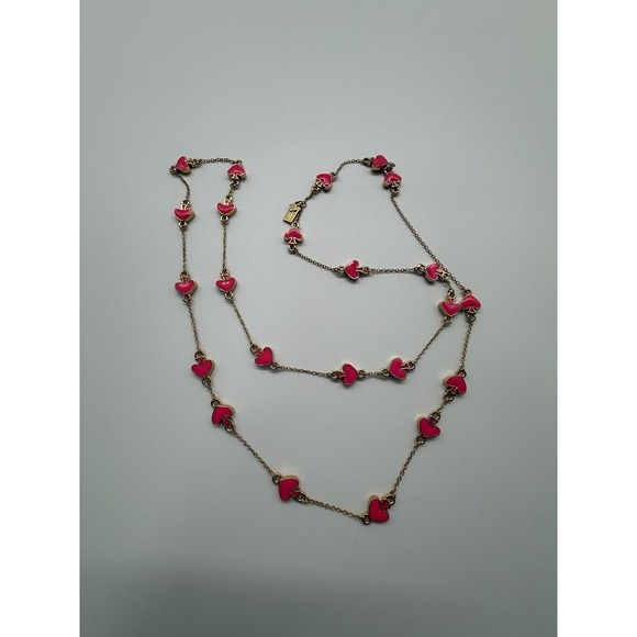 kate spade new york Jewelry - Kate Spade‎ Gold Necklace With Pink Heart Charms
